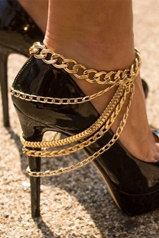 

Gold Fashion Casual Layered Alloy Anklet