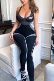 Black Fashion Sexy Printed Sleeveless Jumpsuit