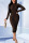 Coffee Fashion Sexy Striped Solid Split Joint O Neck Pencil Skirt Dresses