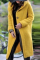Yellow Fashion Cardigan Hooded Long Jacket
