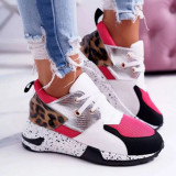Leopard Print Fashion Casual Patchwork Round Sports Shoes