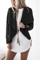Black Fashion Casual Lapel Coat Top