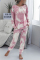 PinkWhite Fashion Casual Printed Home Wear Set