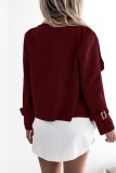 Wine Red Fashion Casual Lapel Coat Top