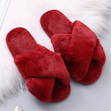 Black Casual Living Solid Color Keep Warm Plush Slippers