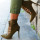 Army Green Fashion Sexy Split Joint Solid Color Pointed High-heel Boots
