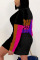 Multicolor Sportswear Graffiti Turndown Collar Wrapped Skirt Dresses