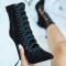 Black Fashion Sexy Patchwork Solid Color Pointed High-heel Boots