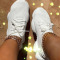 White Casual Sportswear Bandage Round Sport Shoes