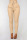 Khaki British Style Solid Buttons With Belt Regular Mid Waist Pencil Bottoms