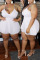 White Sexy Fashion Plus Size Suspenders Romper