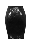 Black Sequin Patchwork Hip skirt