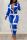 White and blue Casual Striped Two Piece Suits Print pencil Long Sleeve