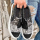 Black Fashion Street Split Joint Round Out Door Shoes