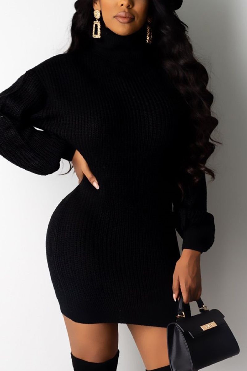 black knit sweater outfit