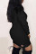 Black Street Letter Bandage O Neck Dresses