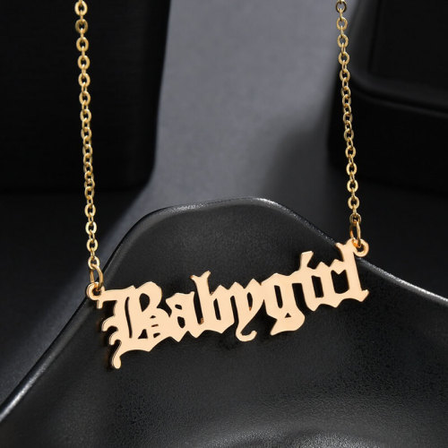 Gold Fashion Splicing Letter Necklaces