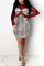 Wine Red Fashion Sexy Patchwork See-through Long Sleeve Dress