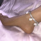 White Fashion Rhinestone Butterfly Anklet
