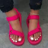 Red Fashion Casual Patchwork Solid Color Comfortable Flat Sandals