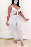 White Sexy Fashion Tight Suspenders Jumpsuit