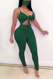 Green Sexy Fashion Tight Suspenders Jumpsuit
