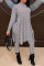 Black And White Casual Print Patchwork O Neck Long Sleeve Two Pieces