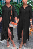 Black Sexy Fashion Loose Long Sleeve Dress