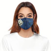 Khaki Fashion Patchwork Print Face Mask