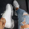 White Casual Sportswear Solid Color Sports Shoes