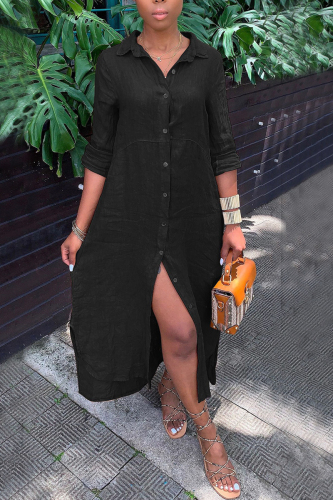 Black Sexy Fashion Loose Long Sleeve Dress