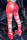Red Casual Patchwork Tie-dye Boot Cut Mid Waist Speaker Bottoms