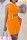 Orange Fashion Casual Solid Split Joint Asymmetrical Half A Turtleneck Sleeveless Two Pieces