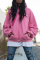 Light Pink Casual Draw String Cotton Hoodies