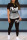 Black Casual Gradual Change Letter Print Patchwork O Neck Short Sleeve Two Pieces