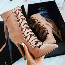 Khaki Fashion Sexy Split Joint Solid Color Pointed High-heel Boots
