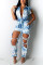 Blue Fashion Sexy Sleeveless Denim Jumpsuit