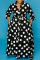 Yellow OL Turndown Collar A-Line Floor-Length Print Polka Dot Dresses