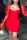 Red Fashion Sexy Mesh Stitching Long Sleeve Dress