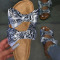 Blue Casual With Bow Round Comfortable Shoes