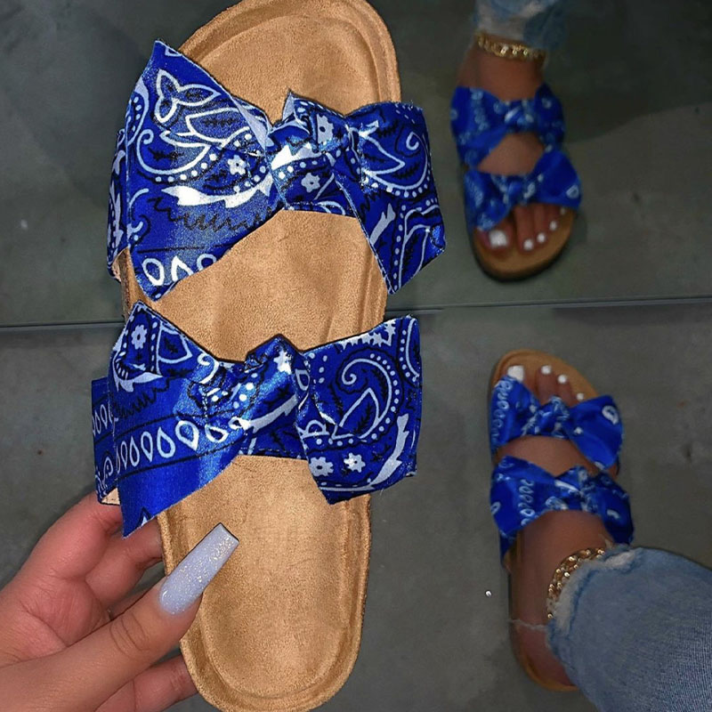 Blue Casual With Bow Round Comfortable Shoes_Slippers_KnowFashionStyle ...