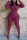Wine Red Sexy Perspective Mesh Turtleneck Jumpsuit