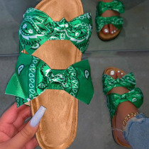 Green Casual With Bow Round Comfortable Shoes