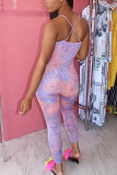 Pink Fashion Light Print Sleeveless Slip Jumpsuits