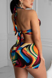 Multicolor Sexy Fashion Print Swimsuit