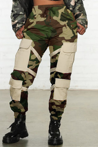 Camouflage Fashion Casual Printing Stitching Trousers