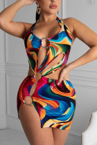 Multicolor Sexy Fashion Print Swimsuit