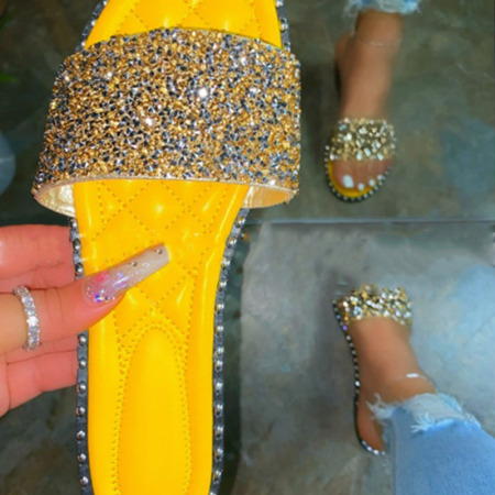 Yellow Daily Hollowed Out Round Comfortable Shoes