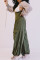 Army Green Fashion Casual Solid Basic Regular High Waist Wide Leg Trousers