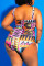 Colorful Sexy Plus Size Printing Swimsuit